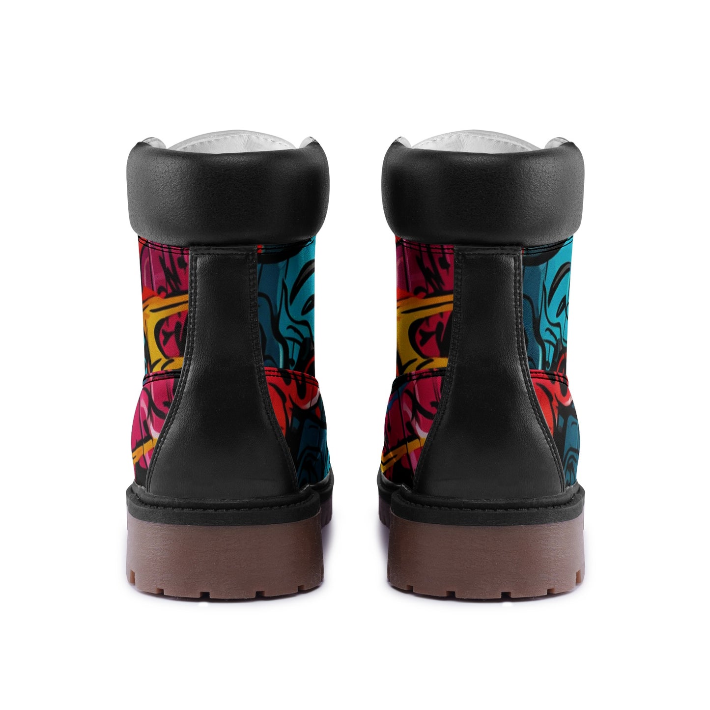 Waterproof Graffiti Combat Boots, Premium Lightweight Microfiber Leather Chukka Boots