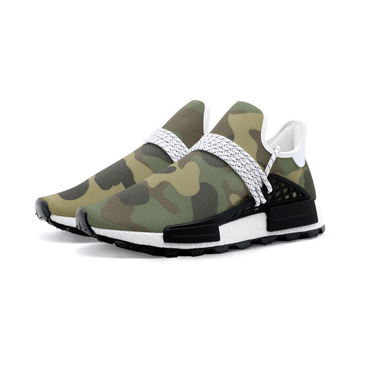 Camo Shoes, Green Camouflage Running Sneakers Camo Footwear, Men Women Gift, Unisex Lightweight Sneaker S-1