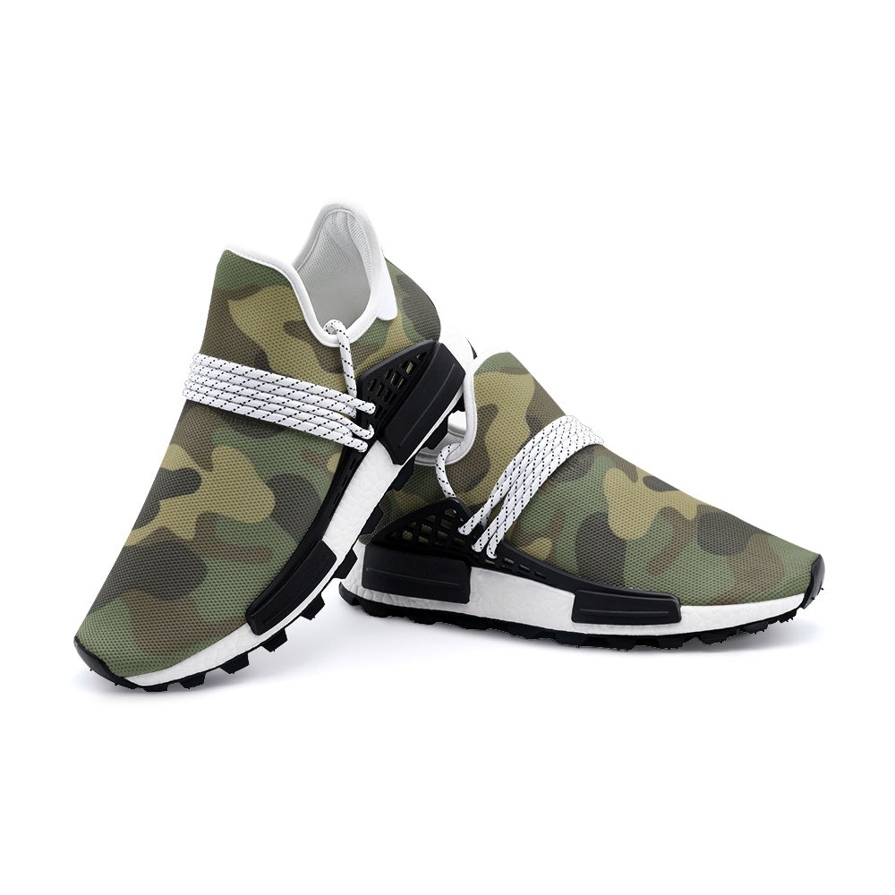 Camo Shoes, Green Camouflage Running Sneakers Camo Footwear, Men Women Gift, Unisex Lightweight Sneaker S-1