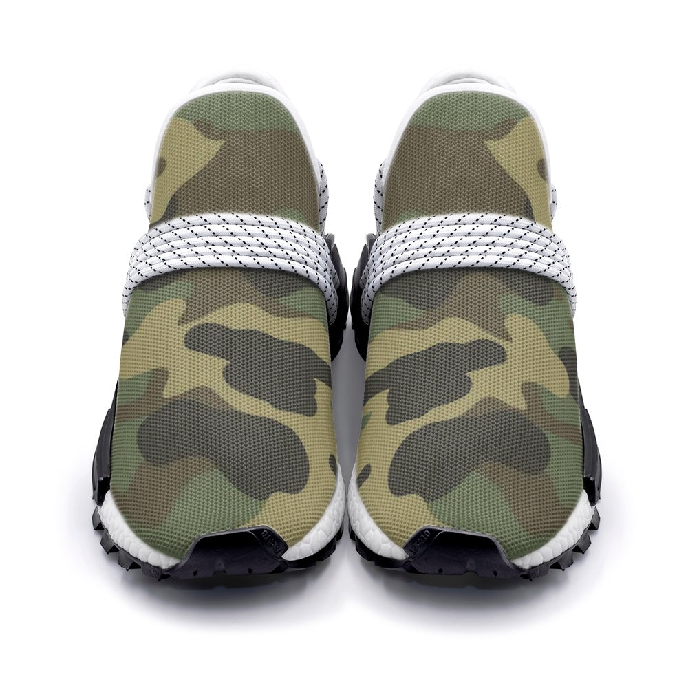 Camo Shoes, Green Camouflage Running Sneakers Camo Footwear, Men Women Gift, Unisex Lightweight Sneaker S-1