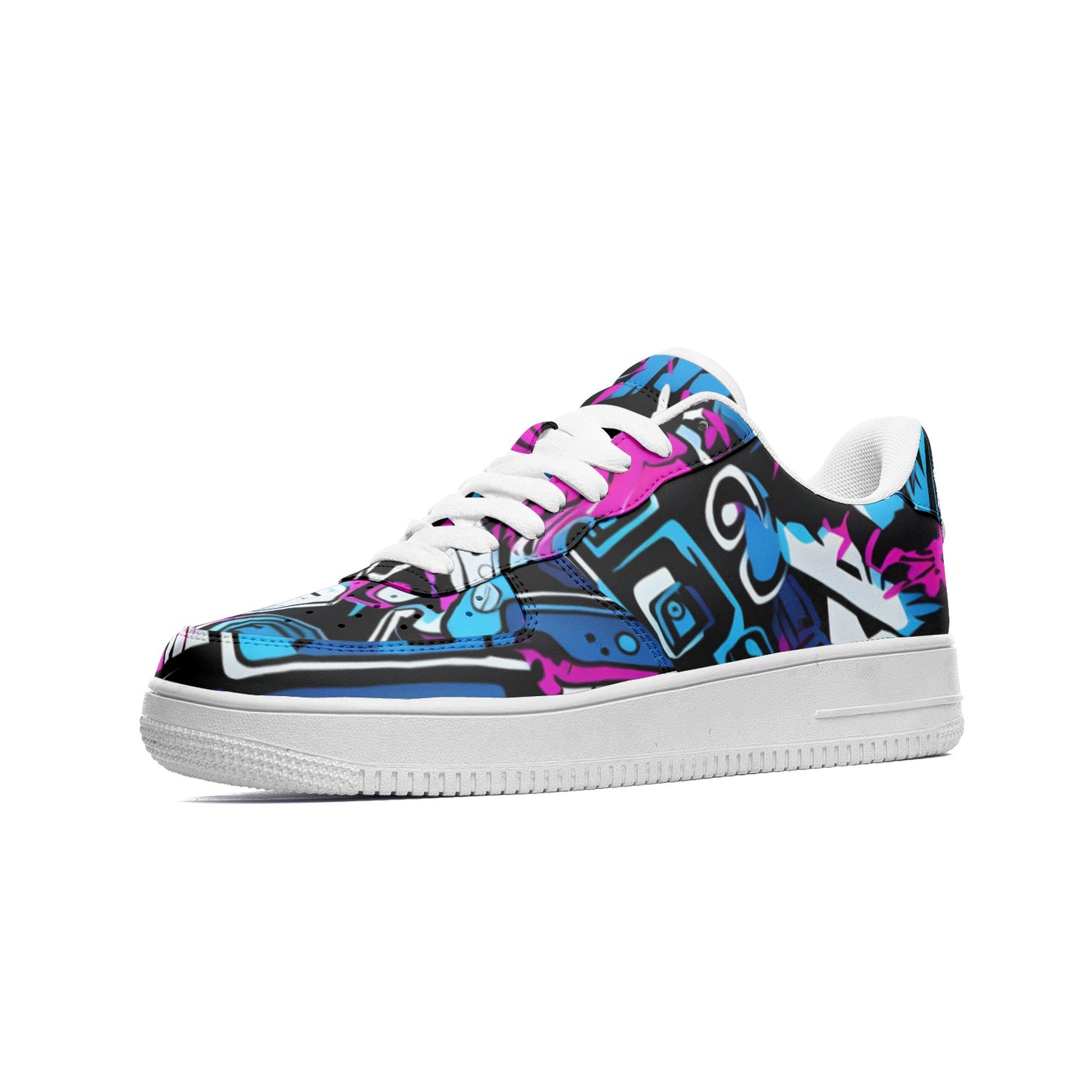 Graffiti Sneakers, Graffiti Drips Street Wall Art Painting, Unisex Low Top Leather Sneakers