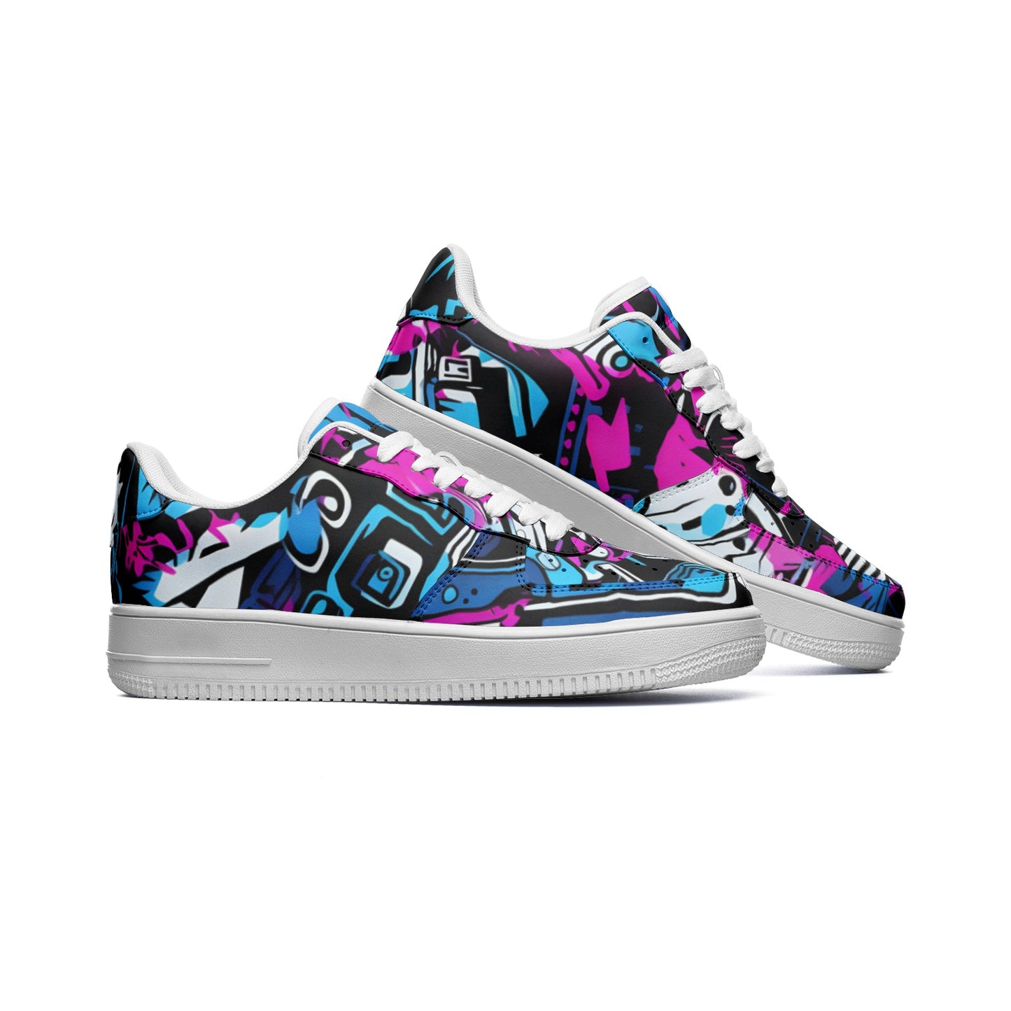 Graffiti Sneakers, Graffiti Drips Street Wall Art Painting, Unisex Low Top Leather Sneakers