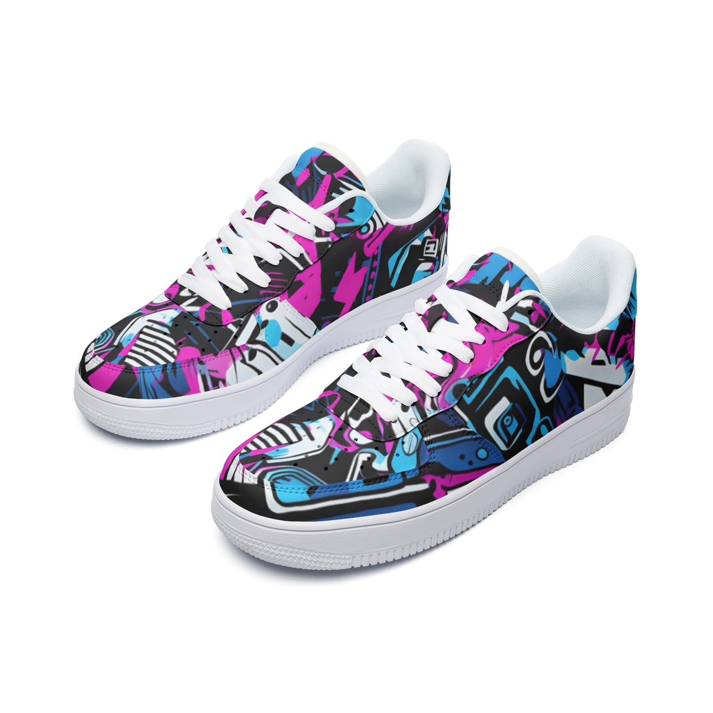 Graffiti Sneakers, Graffiti Drips Street Wall Art Painting, Unisex Low Top Leather Sneakers