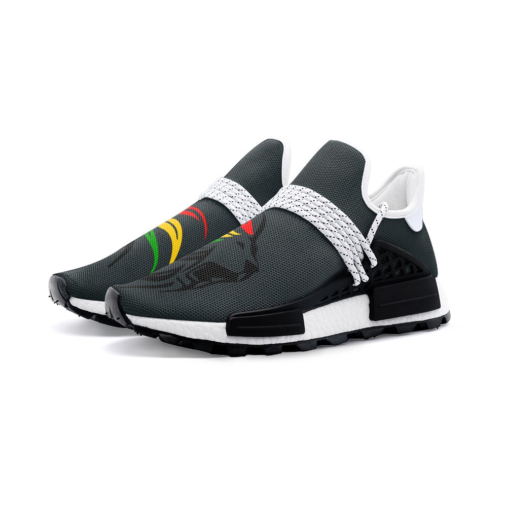 Rasta Lion Sneakers, Löwenkopf, Jamaika-Farben, Reggae-Vibes, Unisex Leichter Sneaker S-1