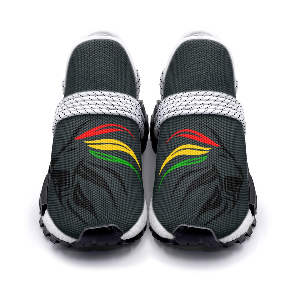 Rasta Lion Sneakers, Löwenkopf, Jamaika-Farben, Reggae-Vibes, Unisex Leichter Sneaker S-1