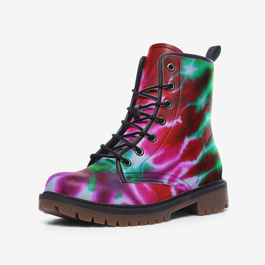 Tie Dye Combat Boots, Vegan Leather, Girl Boots, Casual Lightweight boots MT