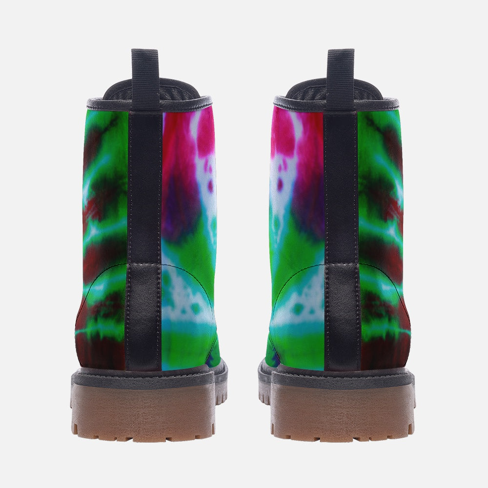 Tie Dye Combat Boots, Vegan Leather, Girl Boots, Casual Lightweight boots MT