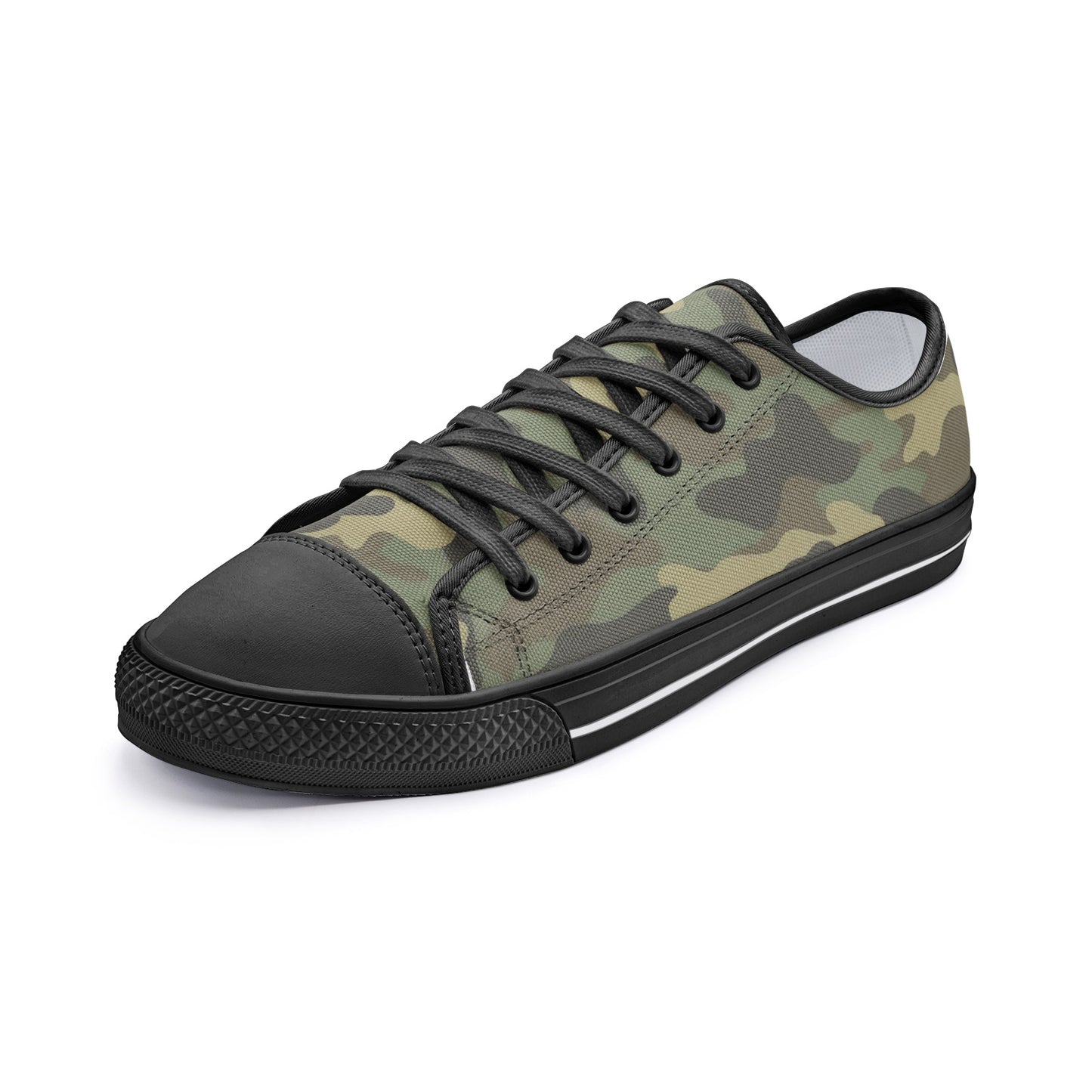 Camo Low Top Shoes, Green Camouflage, Sneakers Camo Footwear, Military, Army, 2 colors available, Unisex Low Top Canvas Shoes