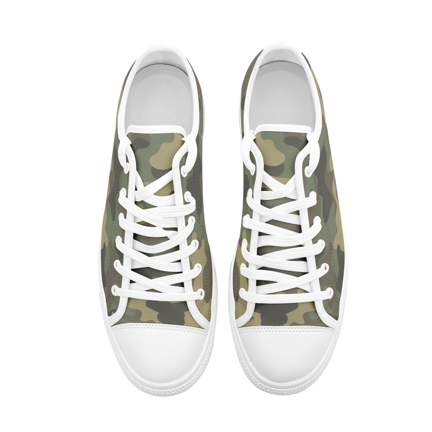 Camo Low Top Shoes, Green Camouflage, Sneakers Camo Footwear, Military, Army, 2 colors available, Unisex Low Top Canvas Shoes