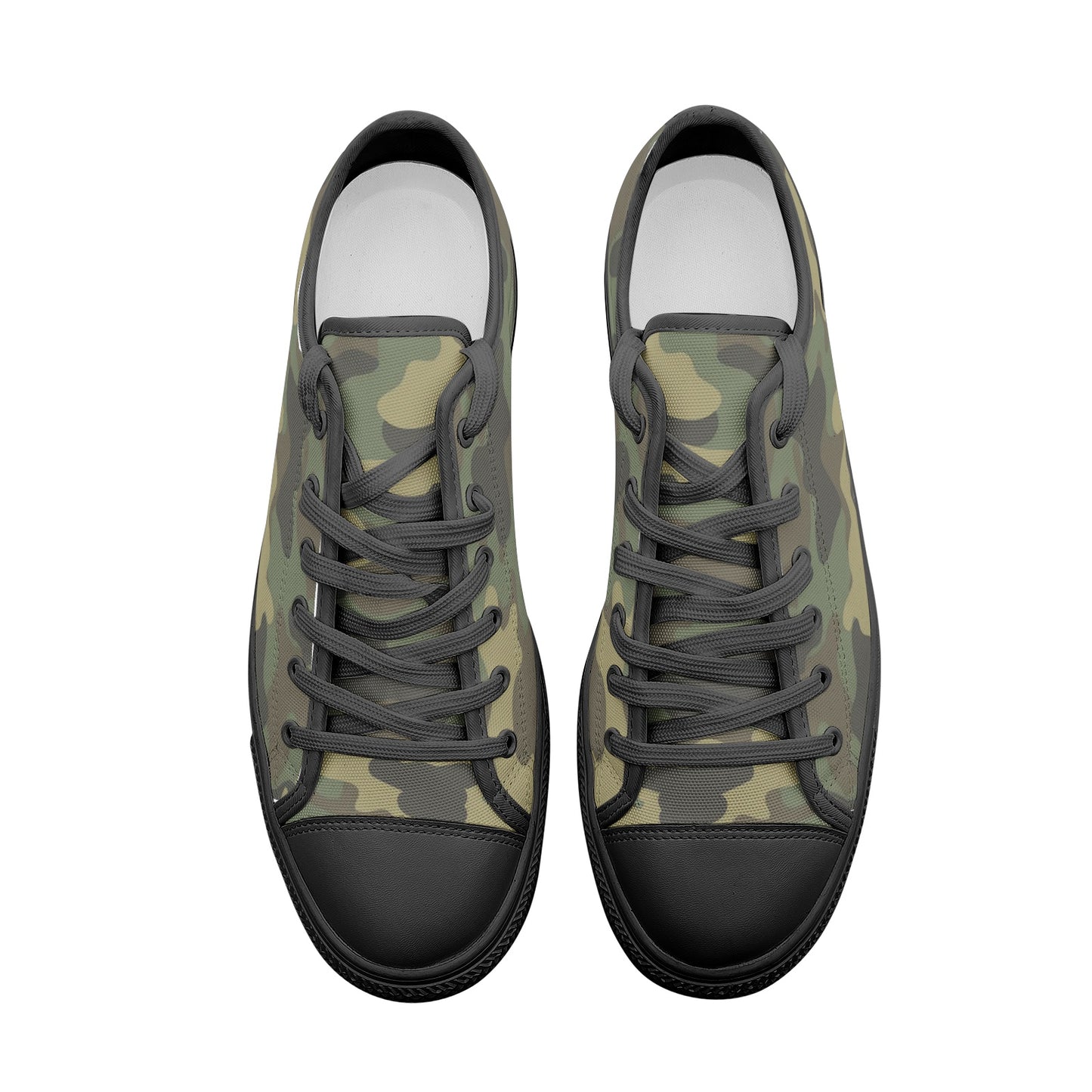 Camo Low Top Shoes, Green Camouflage, Sneakers Camo Footwear, Military, Army, 2 colors available, Unisex Low Top Canvas Shoes