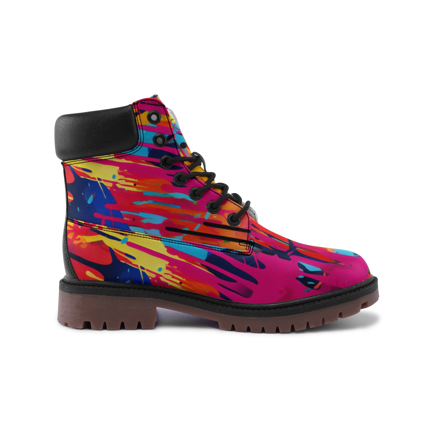 Waterproof Street Art Graffiti Combat Boots, Premium Lightweight Microfiber Leather Chukka Boots