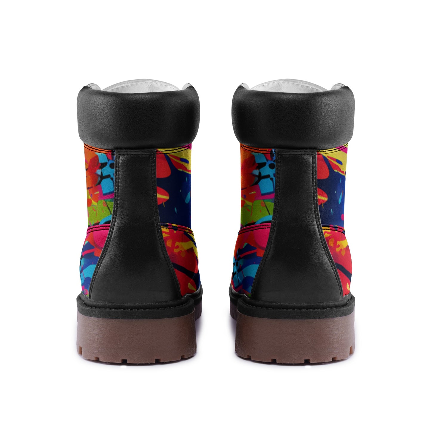 Waterproof Street Art Graffiti Combat Boots, Premium Lightweight Microfiber Leather Chukka Boots