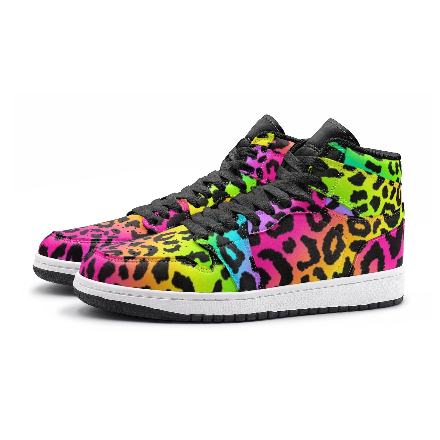 Rainbow Leopard High Top Sneakers, AJ1 inspired, Unisex Sneaker TR