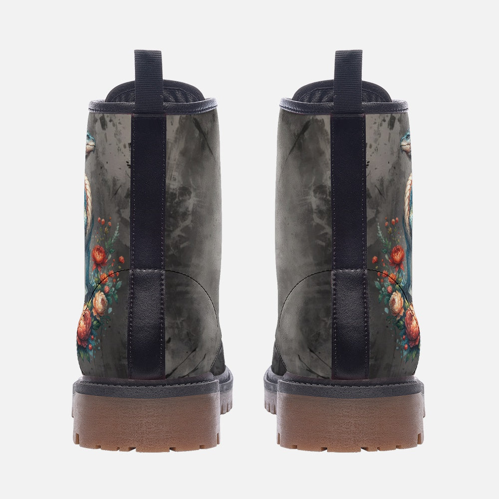 Floral Mystical Dragon Casual Leather Lightweight boots MT