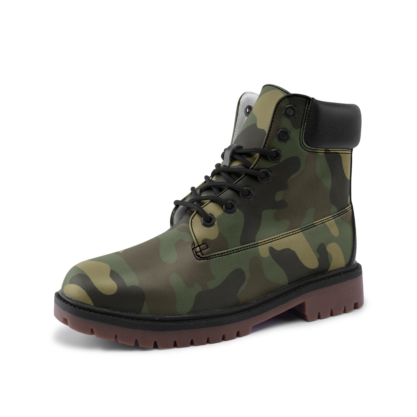 Camo Combat Boots , Green Camouflage Boots, Military Shoes, Army, Men Women Gift, Premium Lightweight Microfiber Leather Chukka Boots