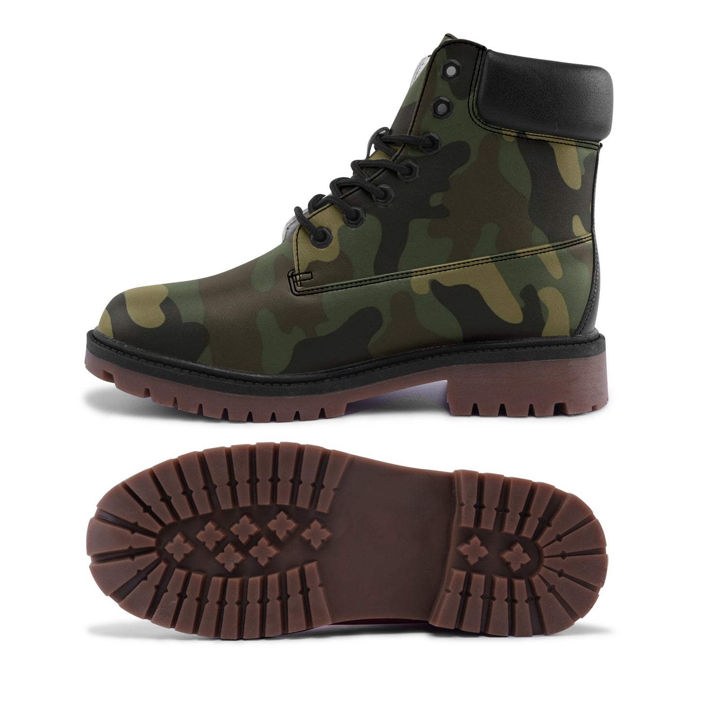 Camo Combat Boots , Green Camouflage Boots, Military Shoes, Army, Men Women Gift, Premium Lightweight Microfiber Leather Chukka Boots