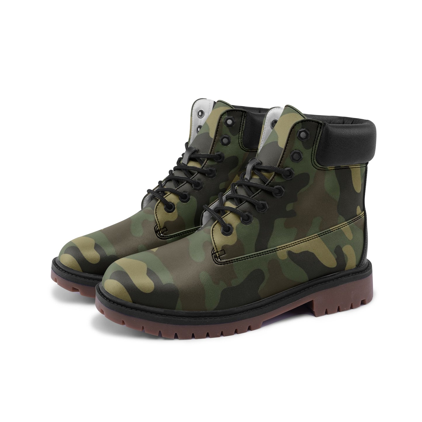 Camo Combat Boots , Green Camouflage Boots, Military Shoes, Army, Men Women Gift, Premium Lightweight Microfiber Leather Chukka Boots