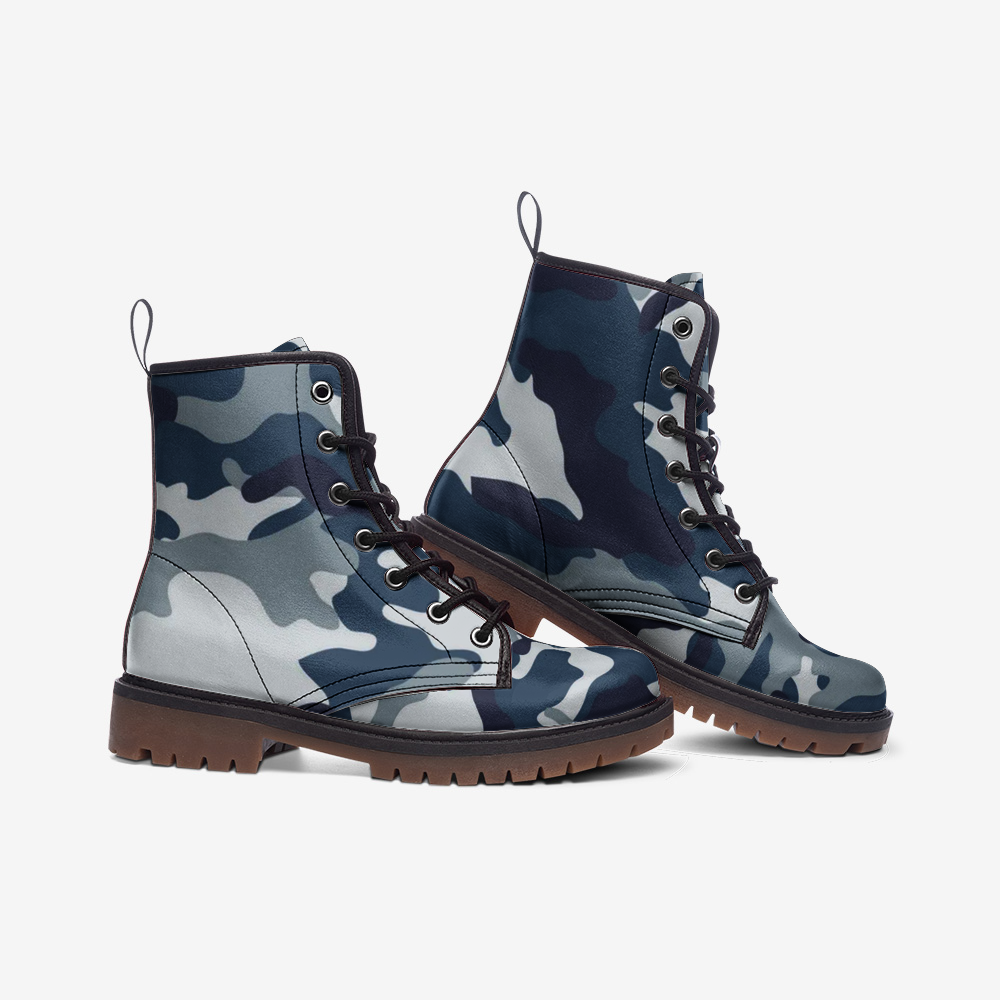 Blue Camo Military Casual Leather Lightweight boots MT