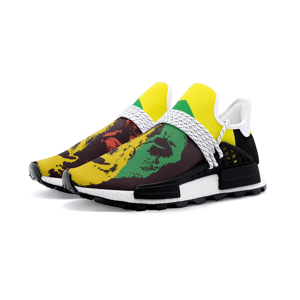 Rasta Lion Sneakers, Löwenkopf, Jamaika-Farben, Reggae-Vibes, Unisex Leichter Sneaker S-1