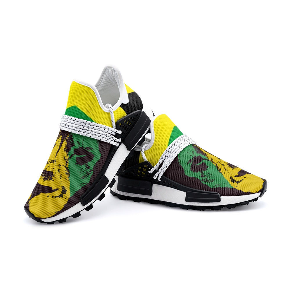 Rasta Lion Sneakers, Löwenkopf, Jamaika-Farben, Reggae-Vibes, Unisex Leichter Sneaker S-1