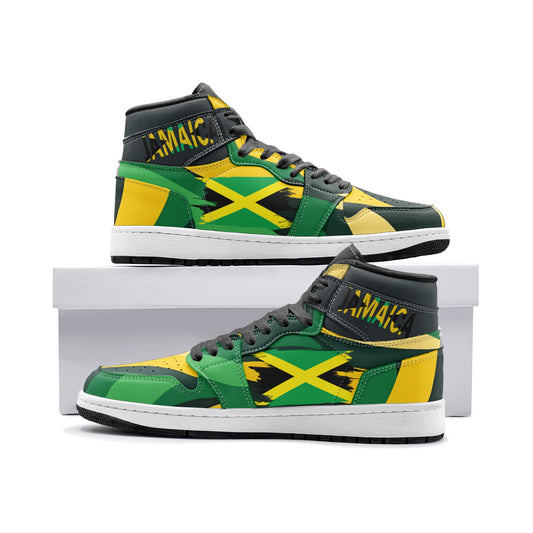 Jamaica Flag High Top Shoes,  Rasta Sneakers, Custom Shoes, Jamaican, Unisex Sneaker TR