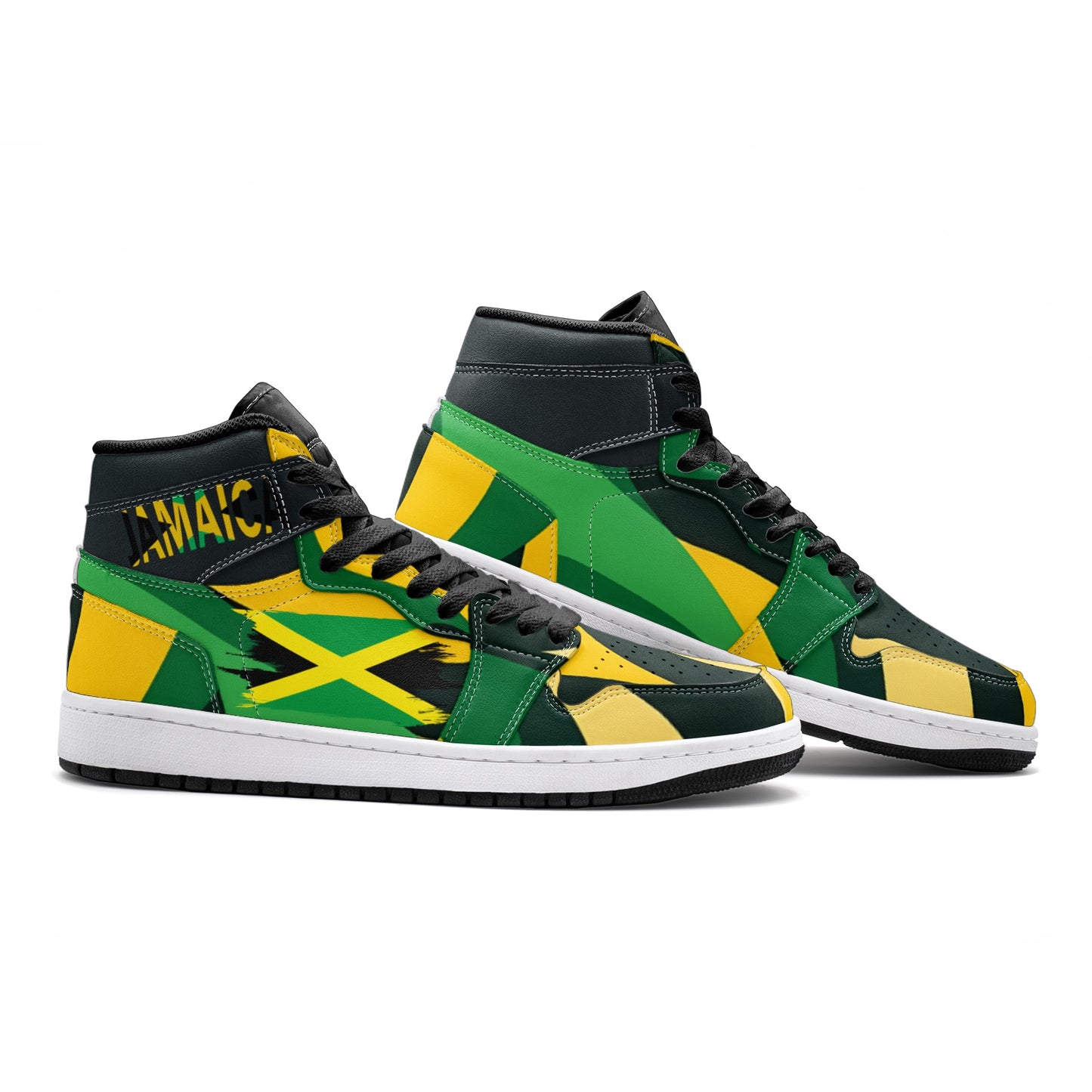 Jamaica Flag High Top Shoes,  Rasta Sneakers, Custom Shoes, Jamaican, Unisex Sneaker TR