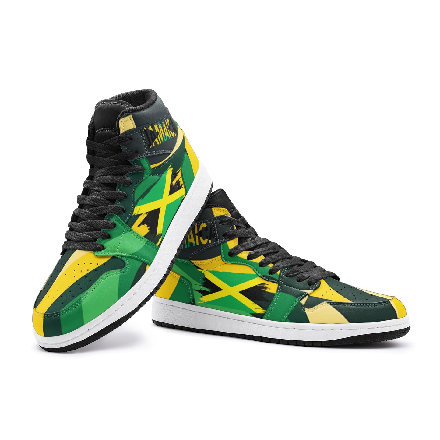 Jamaica Flag High Top Shoes,  Rasta Sneakers, Custom Shoes, Jamaican, Unisex Sneaker TR