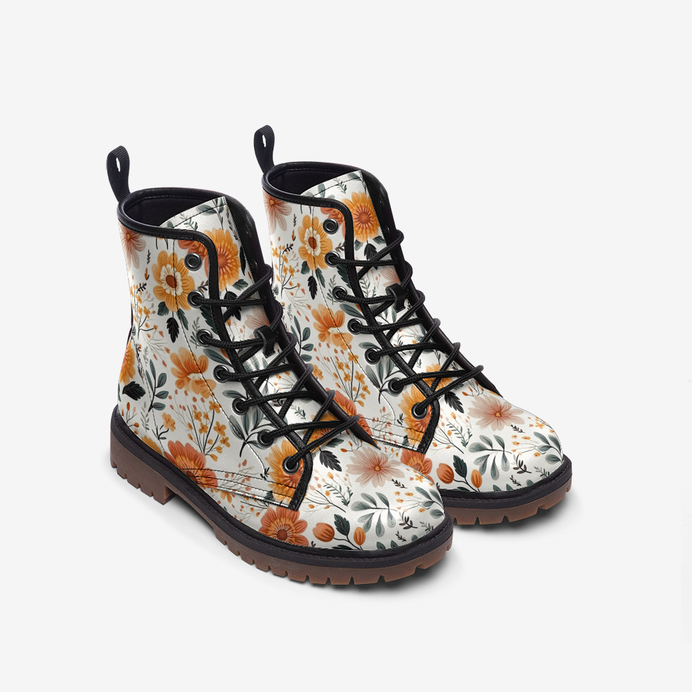 Floral Casual Leather Lightweight boots MT