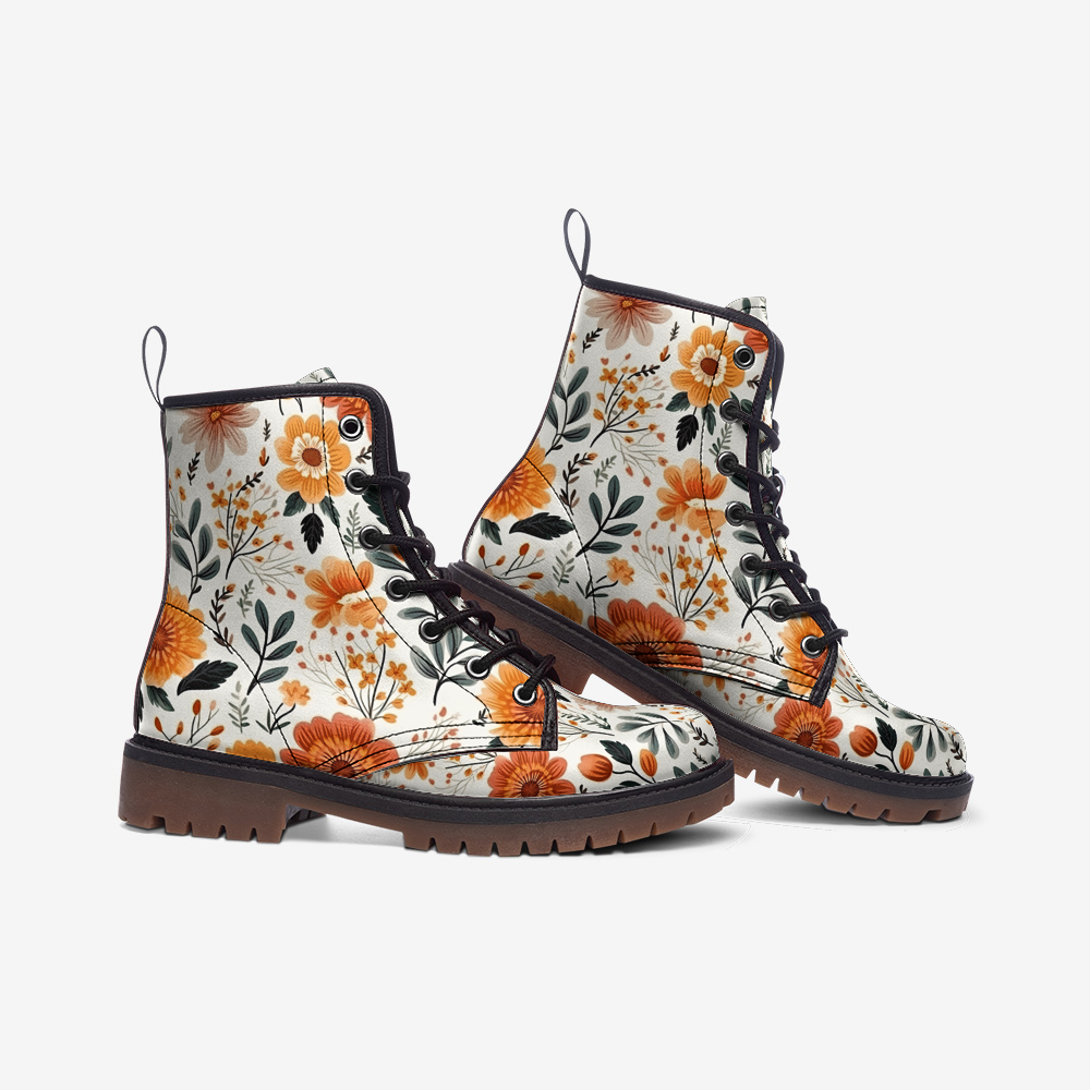 Floral Casual Leather Lightweight boots MT