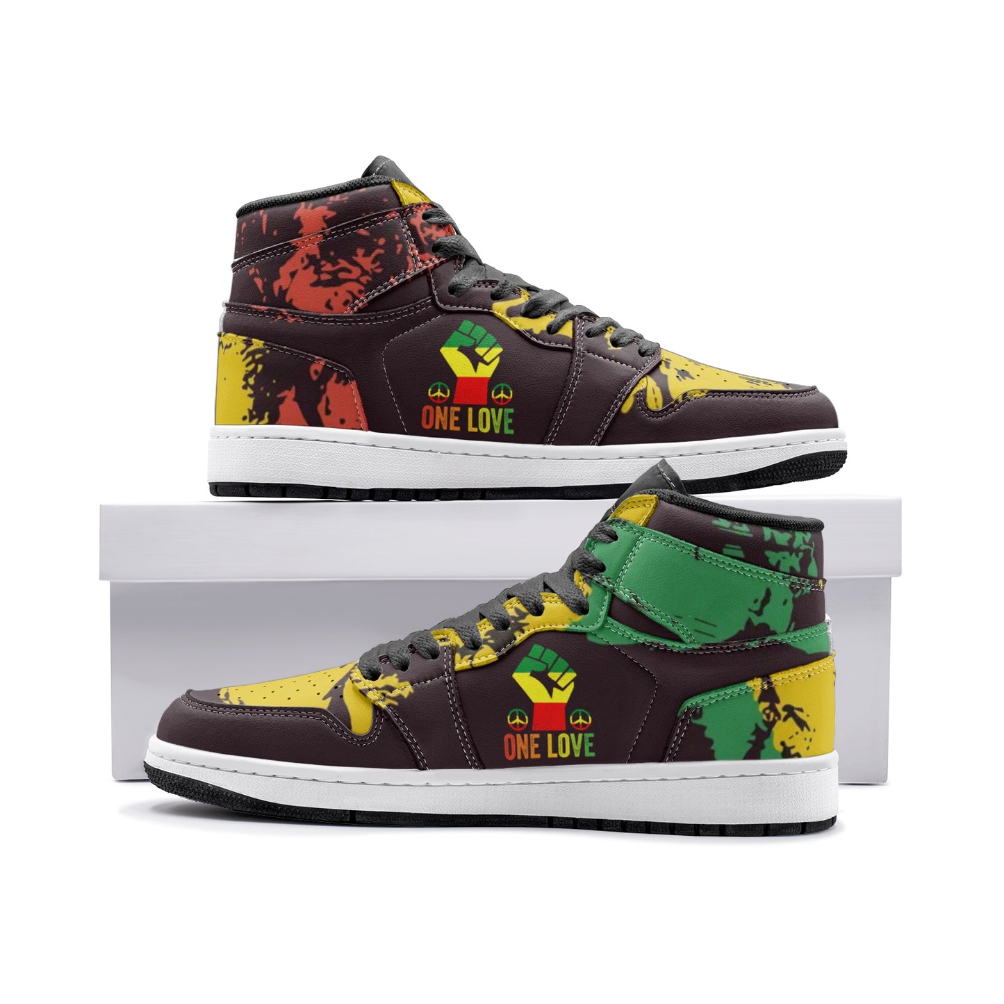 One Love Sneakers, Rasta Sneakers, Reggae, Jamaica, Unique Unisex Sneaker TR