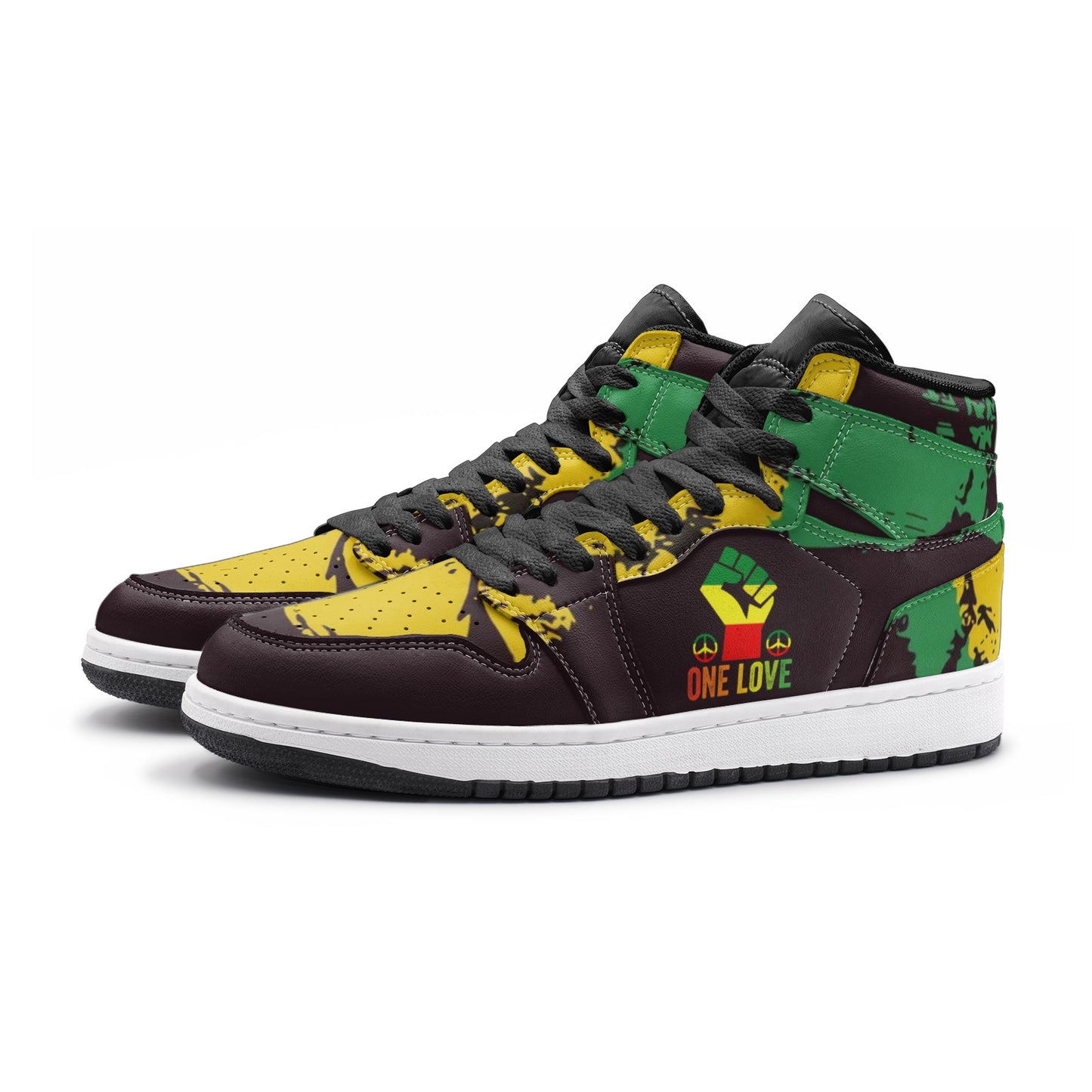 One Love Sneakers, Rasta Sneakers, Reggae, Jamaica, Unique Unisex Sneaker TR