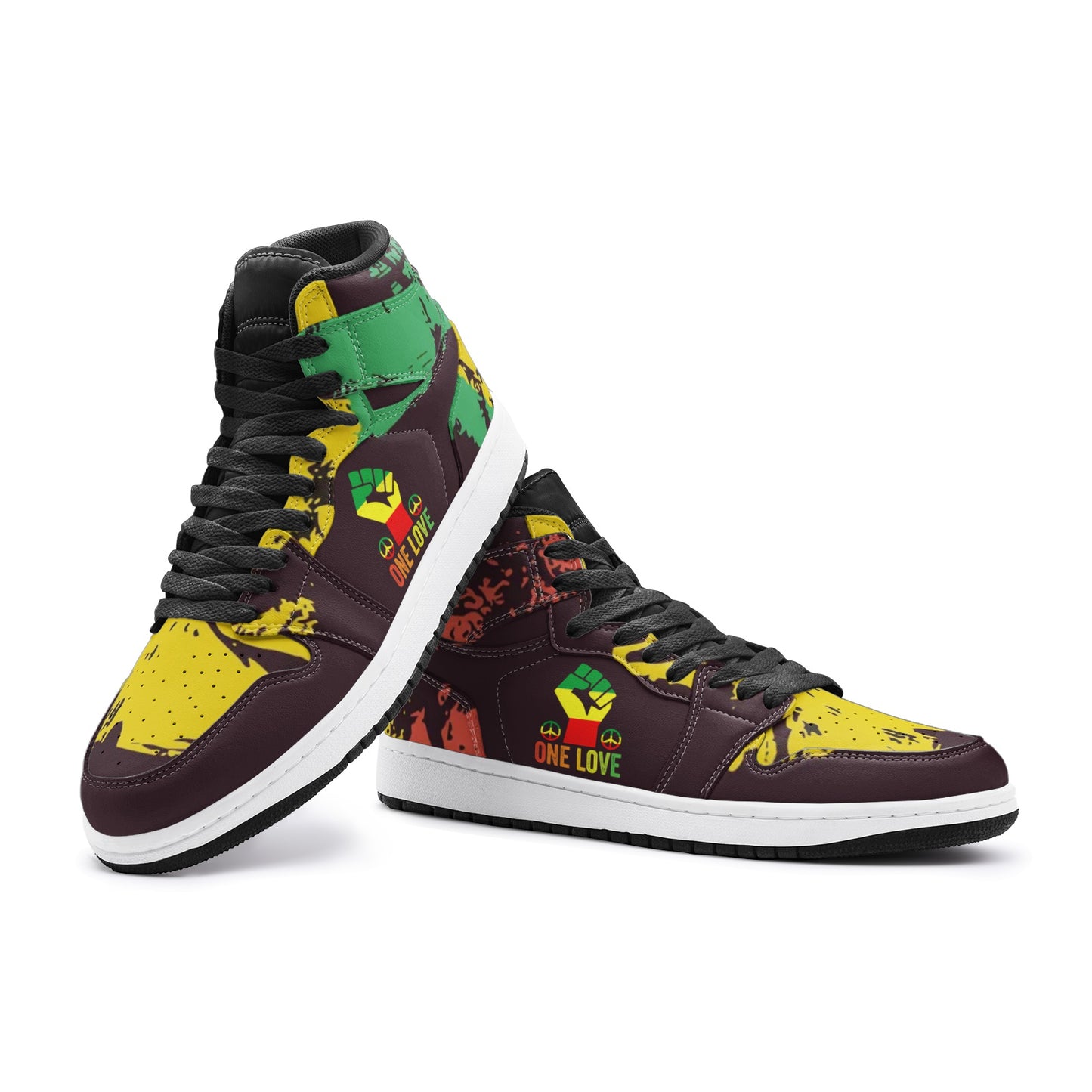 One Love Sneakers, Rasta Sneakers, Reggae, Jamaica, Unique Unisex Sneaker TR