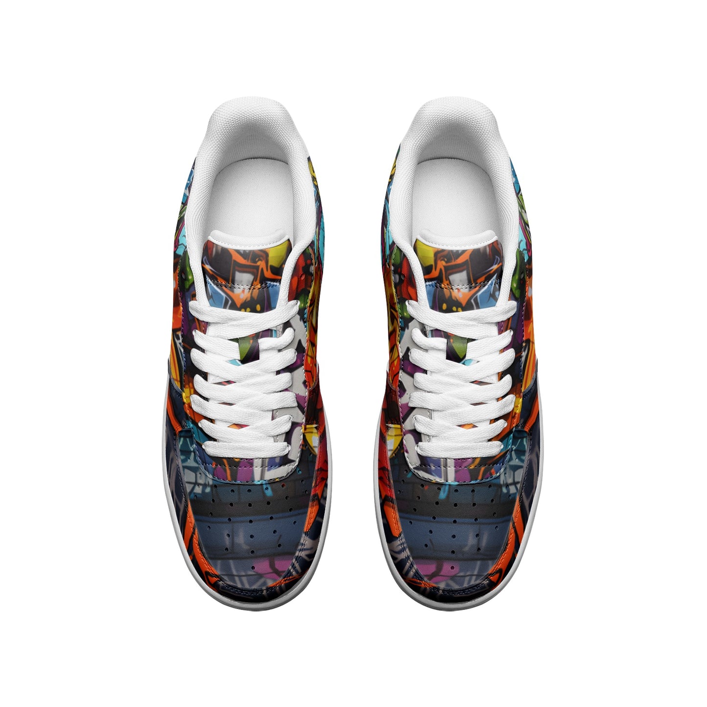 Graffiti Sneakers, Graffiti Drips Street Wall Art Paiting, Unisex Low Top Leather Sneakers