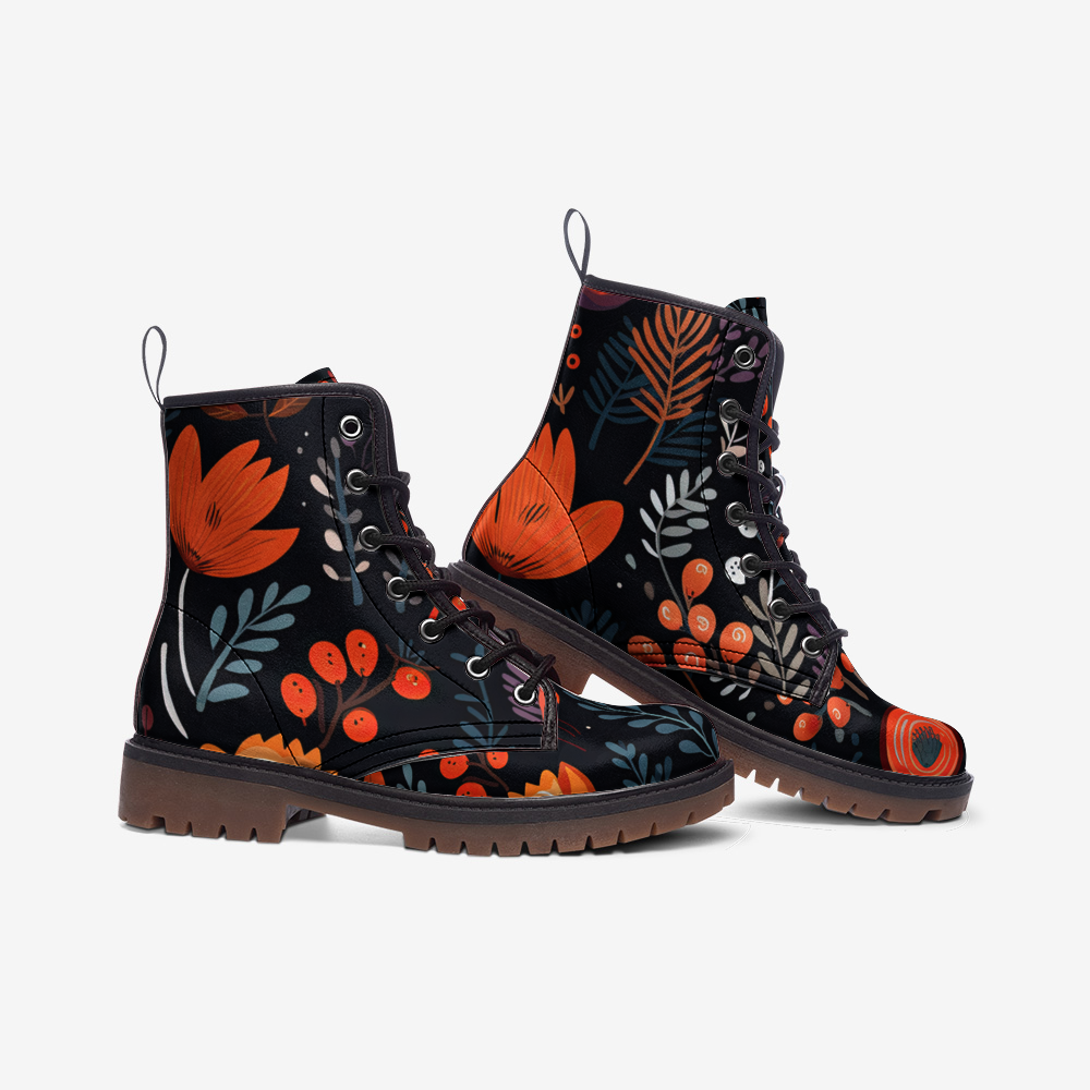 Floral Casual Leather Lightweight boots MT