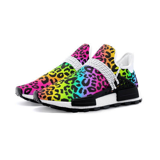 Rainbow Leopard Sneakers, Unisex Lightweight Sneaker S-1