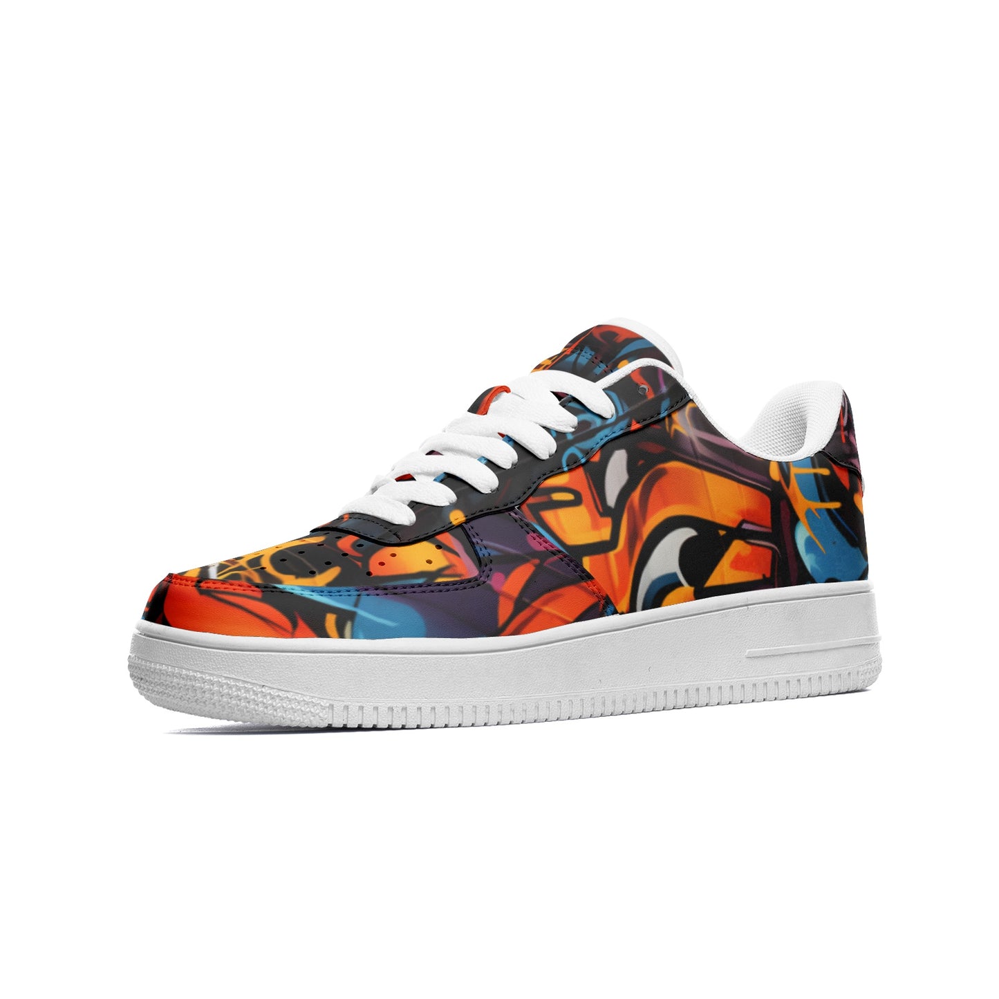 Graffiti Sneakers, Graffiti Drips Street Wall Art Paiting, Unisex Low Top Leather Sneakers