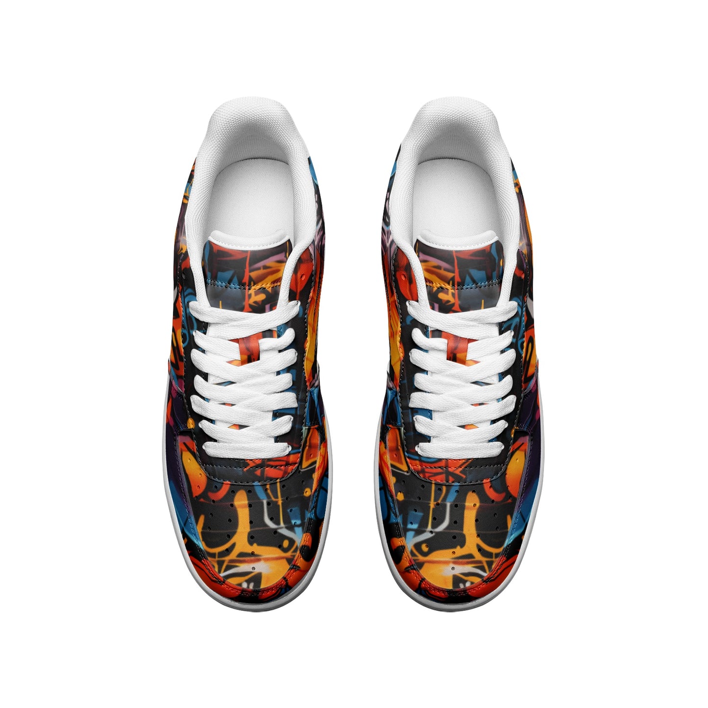 Graffiti Sneakers, Graffiti Drips Street Wall Art Paiting, Unisex Low Top Leather Sneakers