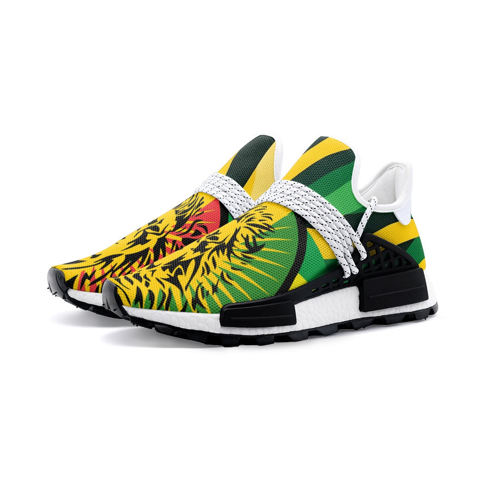 Rasta Lion Sneakers, Lion Head, Jamaica Colors, Reggae Vibes, Unisex Lightweight Sneaker S-1