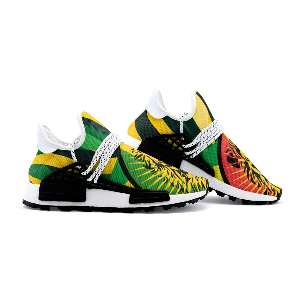 Rasta Lion Sneakers, Lion Head, Jamaica Colors, Reggae Vibes, Unisex Lightweight Sneaker S-1