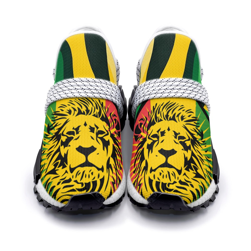 Rasta Lion Sneakers, Lion Head, Jamaica Colors, Reggae Vibes, Unisex Lightweight Sneaker S-1