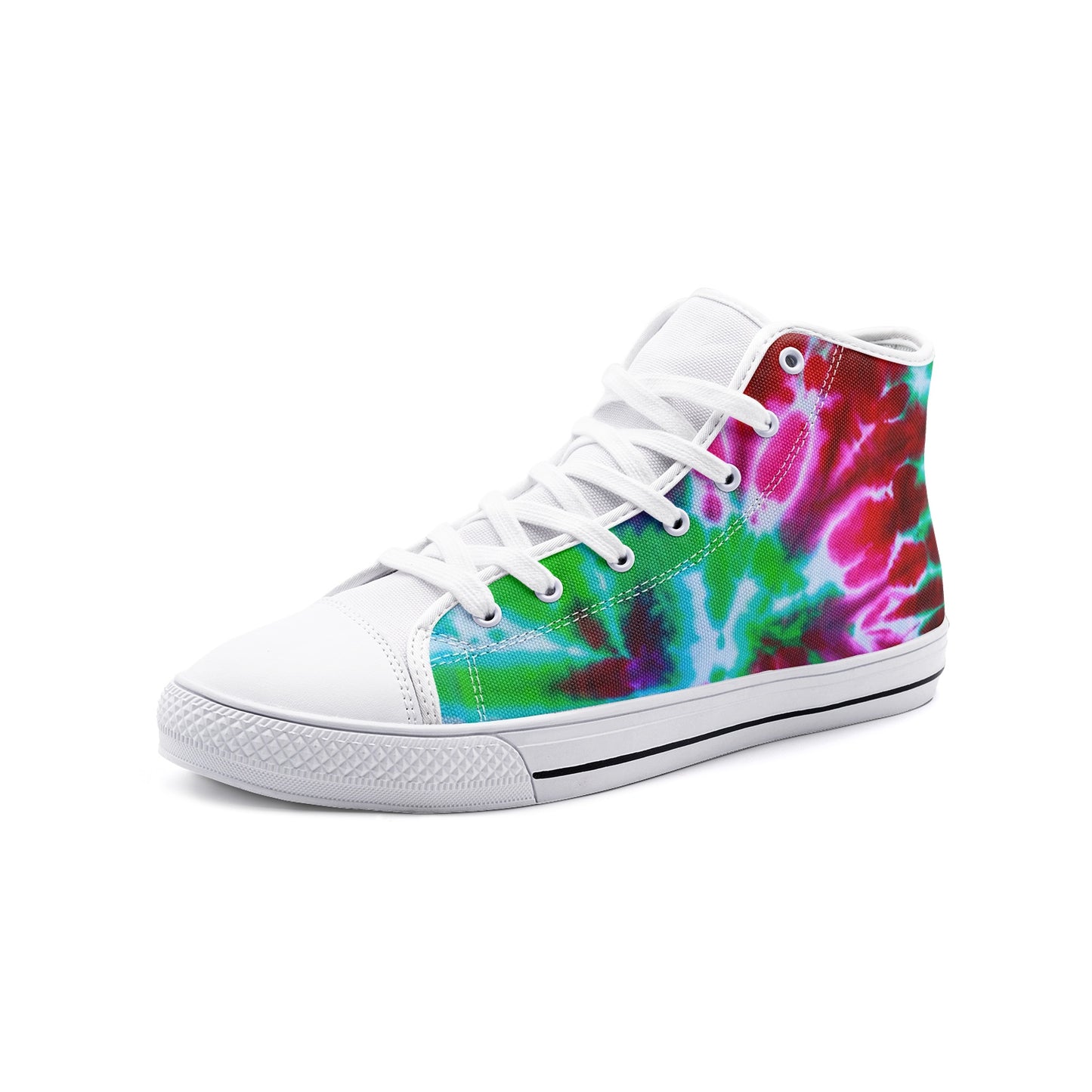 Tie Dye Sneakers, Unisex High Top Canvas Shoes