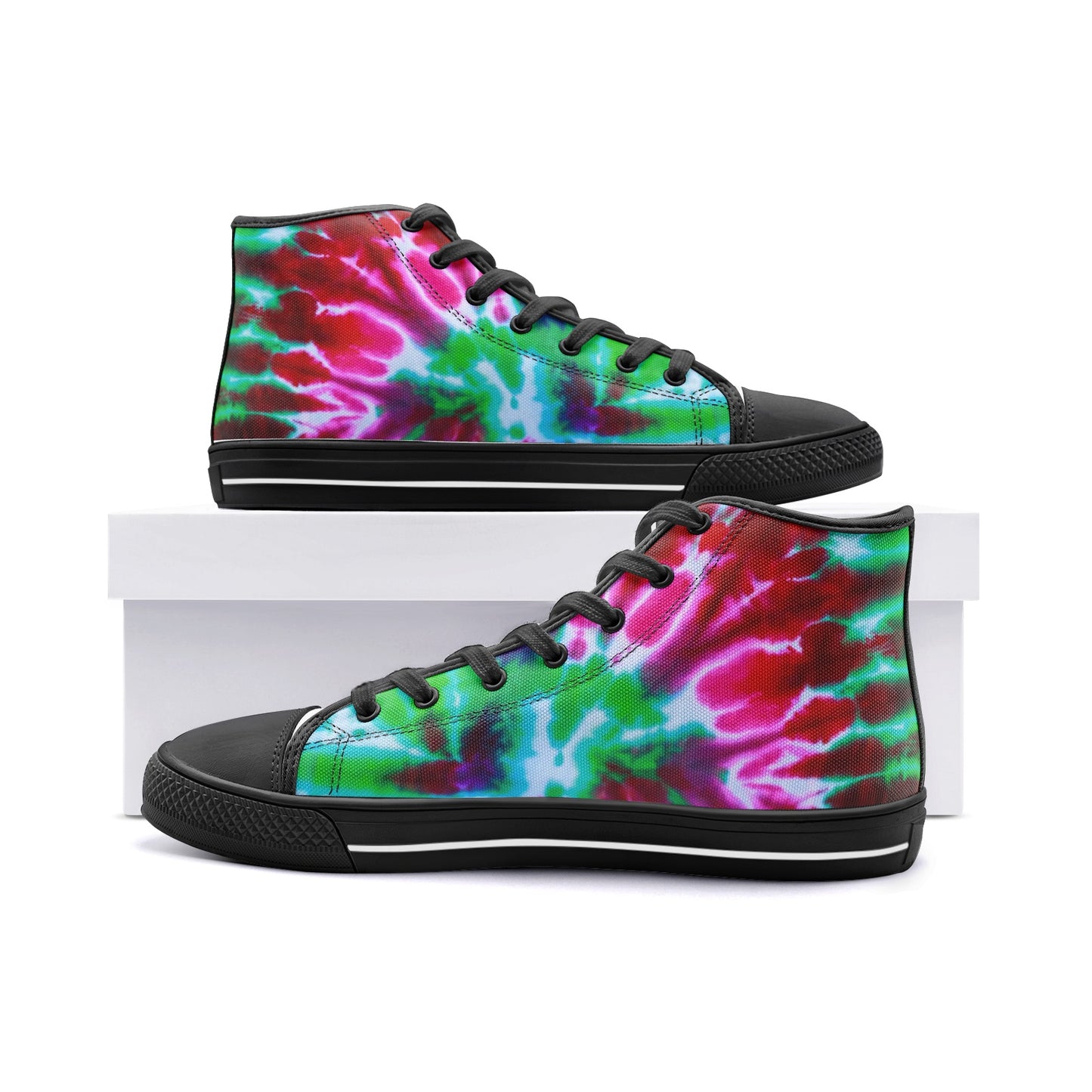 Tie Dye Sneakers, Unisex High Top Canvas Shoes